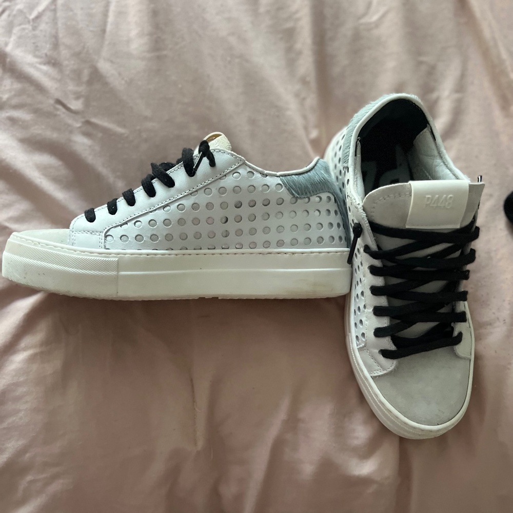 P448 Calf Hair Trimmed Sneakers